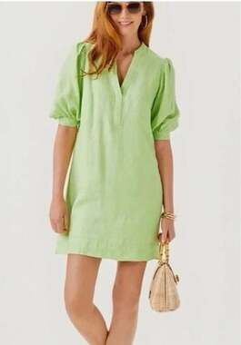 Lilly Pulitzer® Mialeigh Linen Shift Dress (Women) - Jade Lime